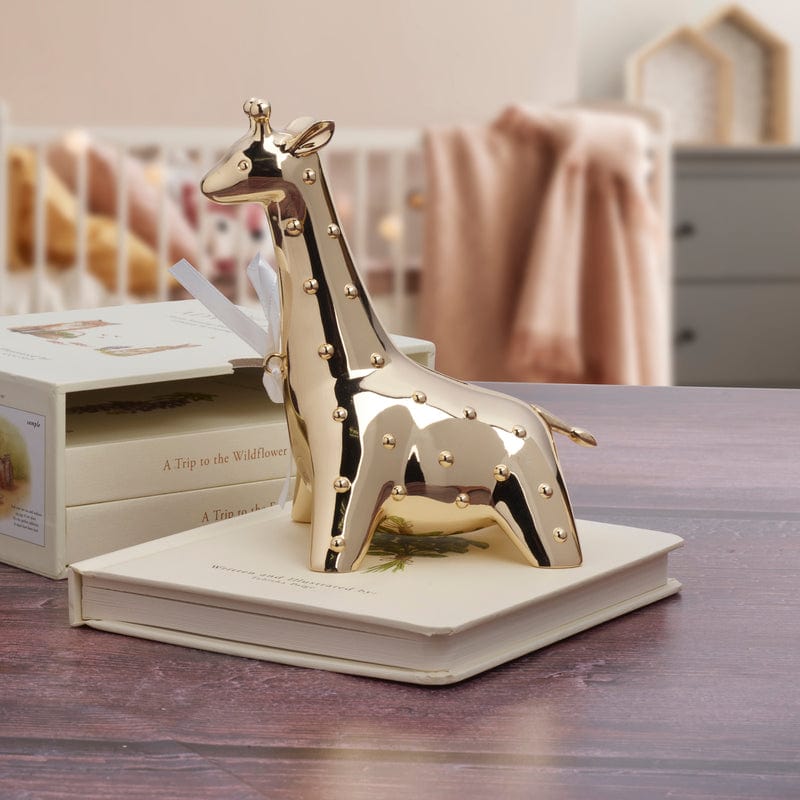 Baby Giraffe Gold Finish Coin Bank Mikasa