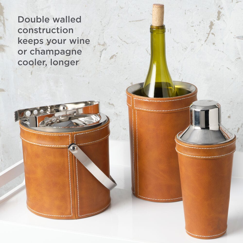 Faux Leather Stitched Wine Cooler – Mikasa