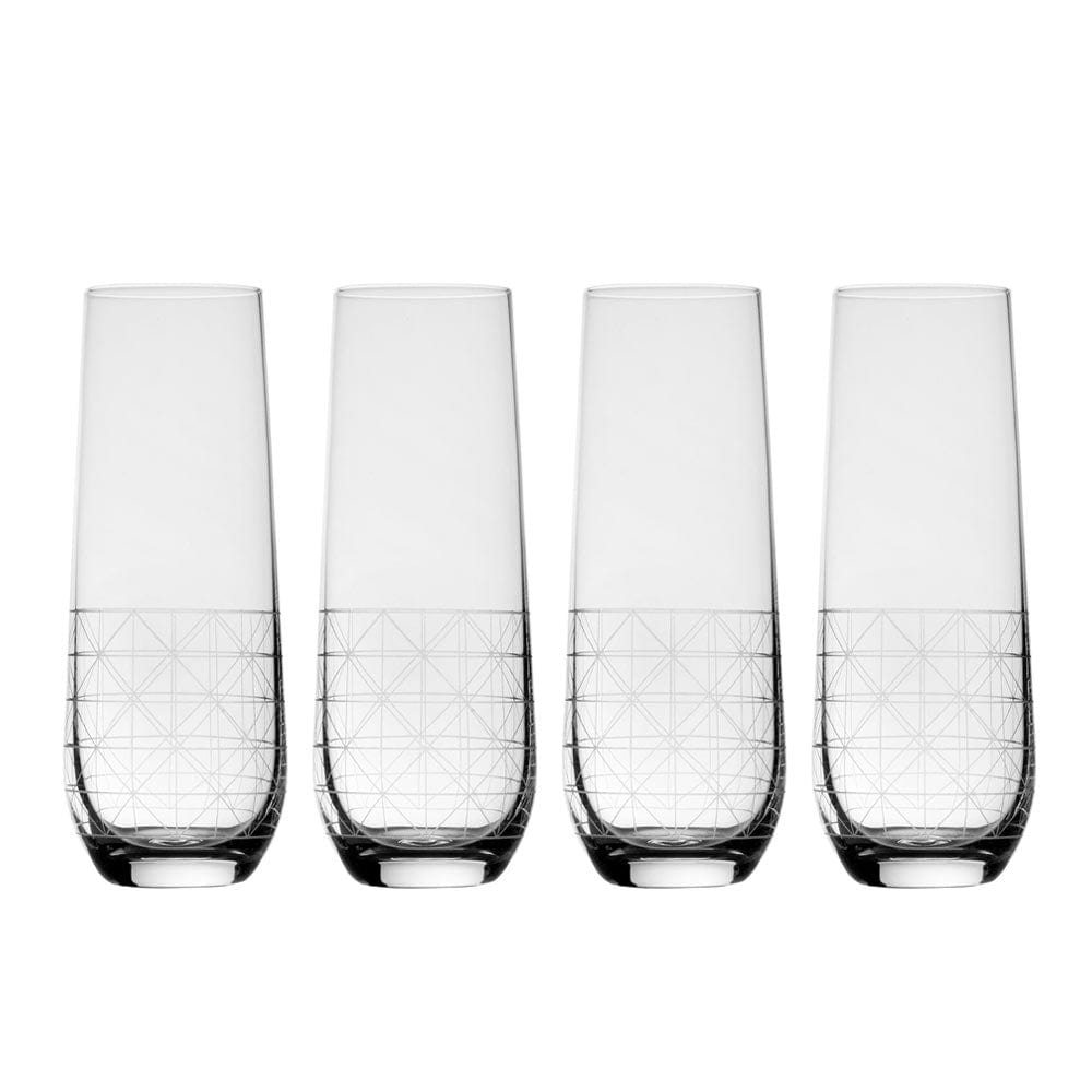 Sandpiper Frosted Set of Four Stemless Flute Glasses