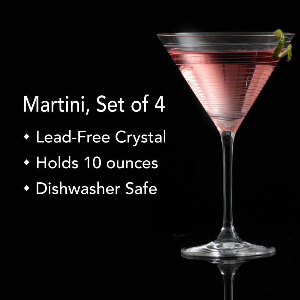 Set of 4 Mikasa Crystal Cheers Martini Glass