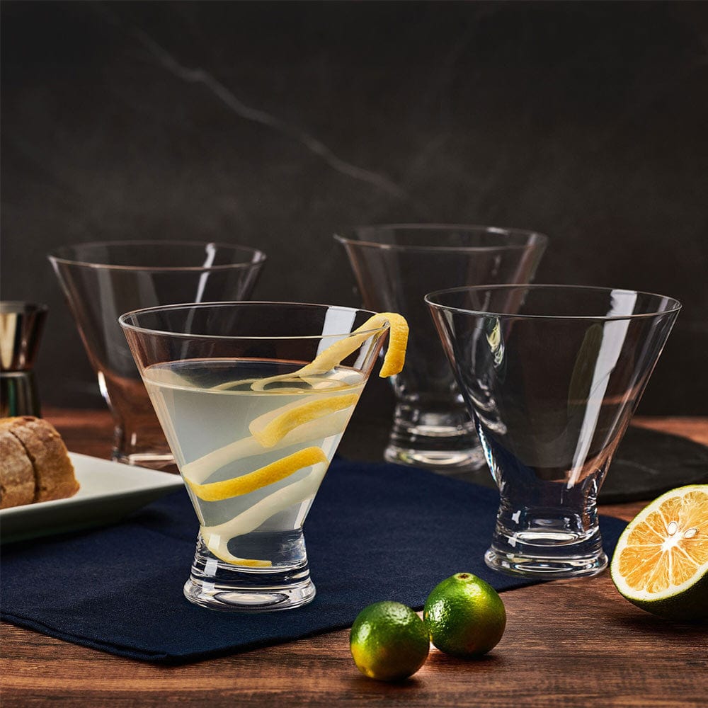 Mikasa Party 10 Ounce Stemless Martini Glass 4-Piece Set - Macy's