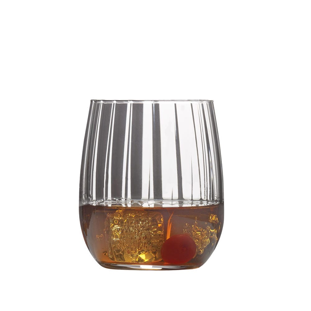 Mikasa Gail Optic Set of 4 Double Old-Fashioned Glasses