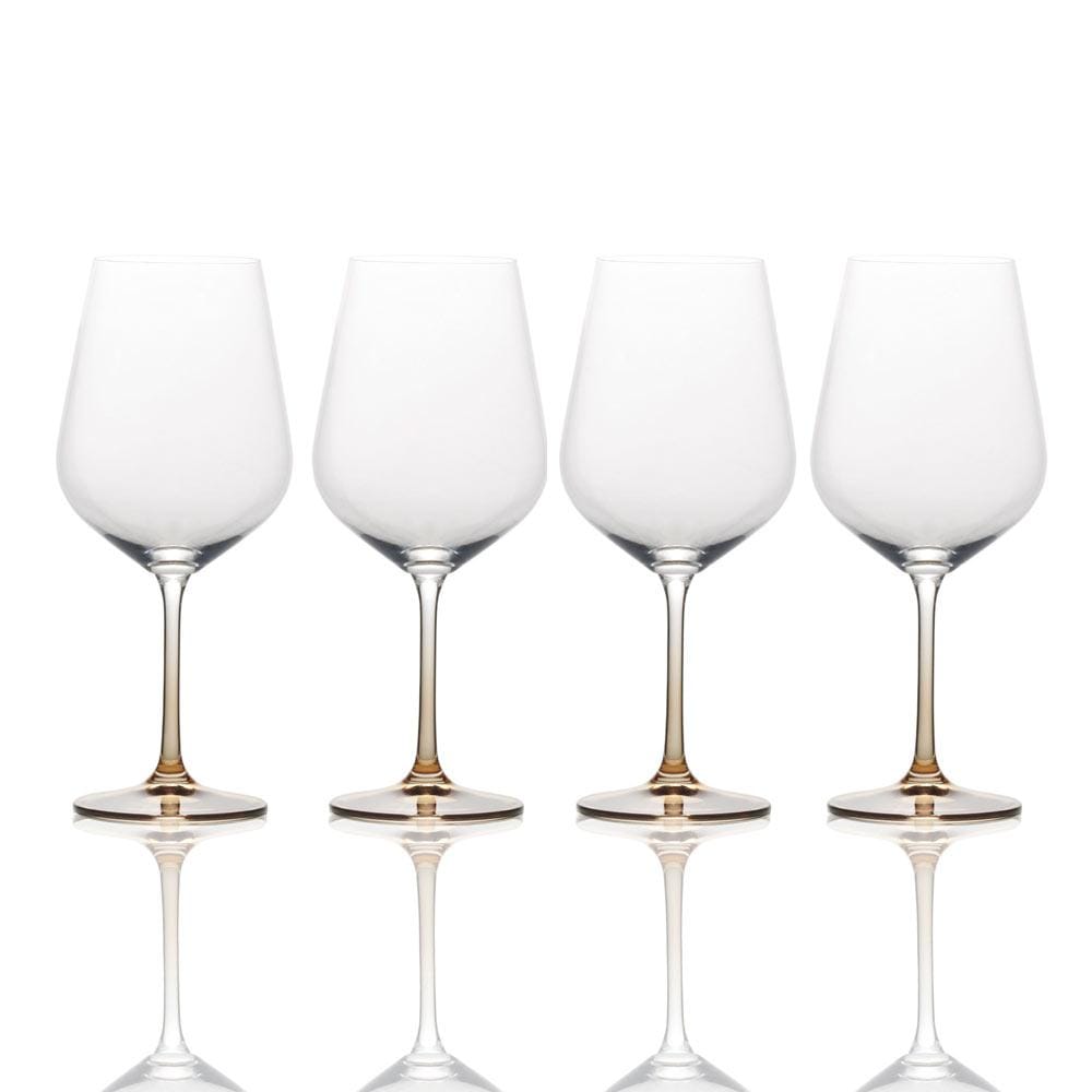 Kalalou CRL5141 4 x 4.5 in. Stemless Wine Glass with Amber Rim - Case of 6