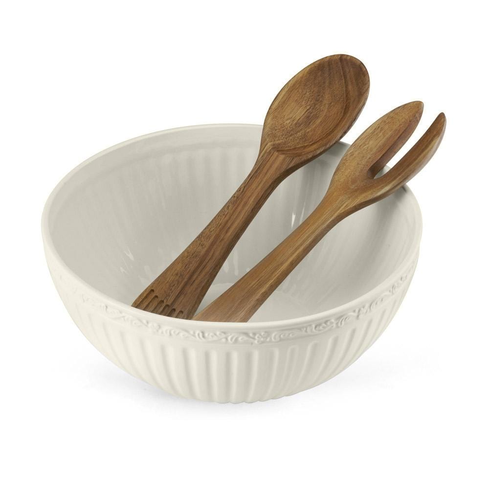 Pattern Extra Large Big Round Bamboo Salad Bowl with Wooden Salad Bowl with  Spoons - China Salad Bowl and Wooden Salad Bowl price