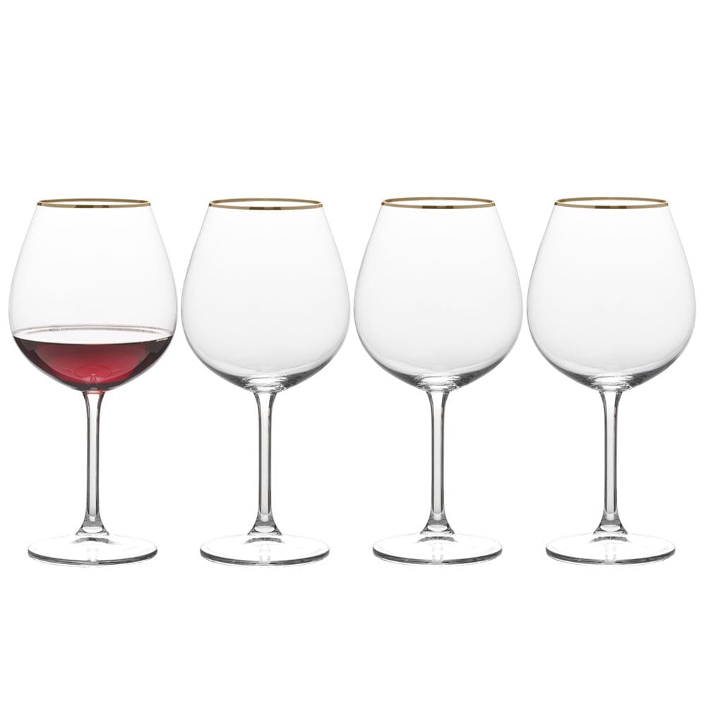 Holiday Traditions Gold Rim Set of 4 Red Wine Glasses – Mikasa
