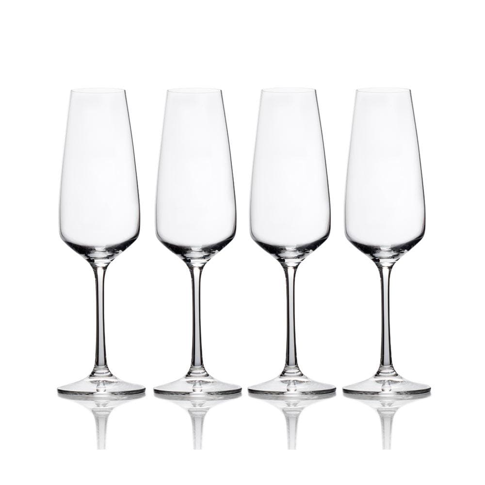 Mikasa Panache Crystal Champagne Flutes Collection of Four