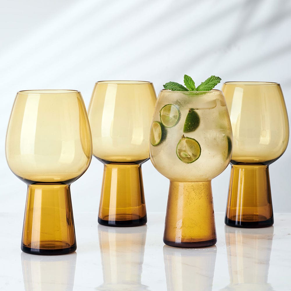 Mikasa Phoebe Margarita Cocktail Glass, Set of 4, Amber