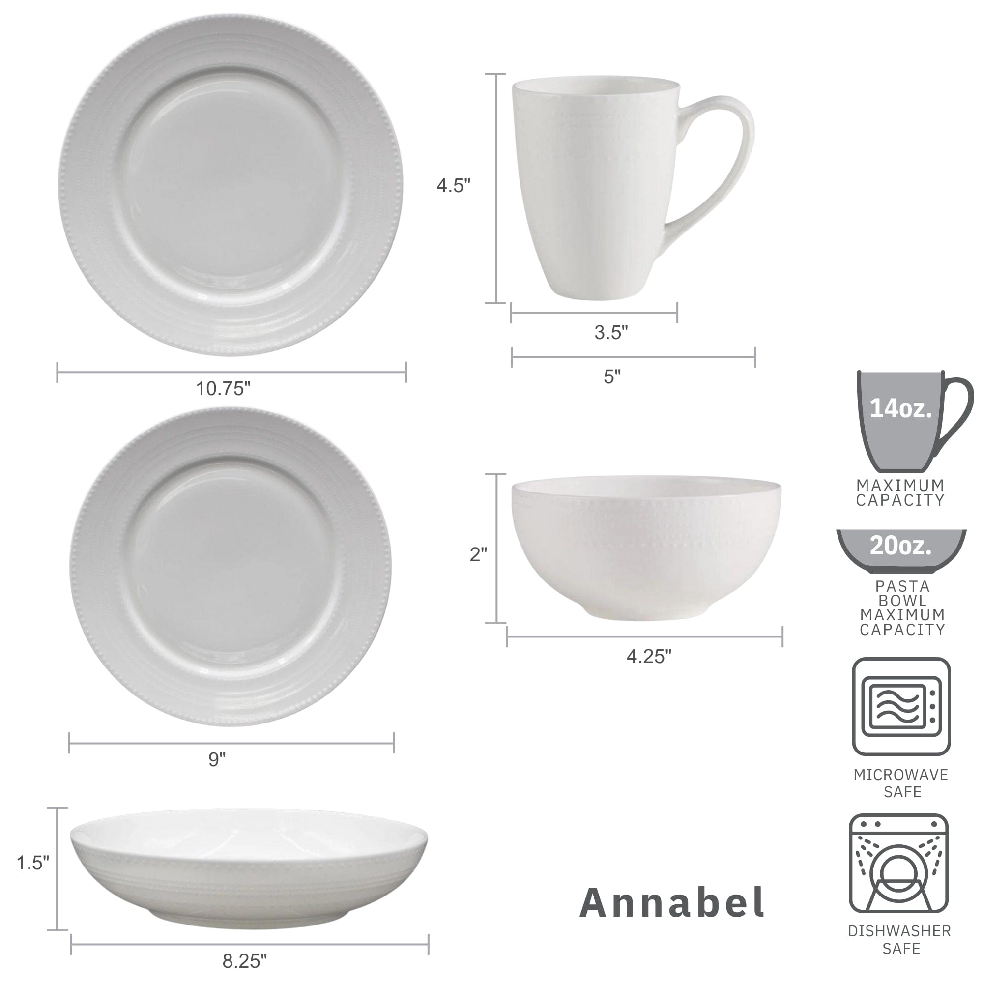 Annabel 40 Piece Dinnerware Set, Service for 8 – Mikasa