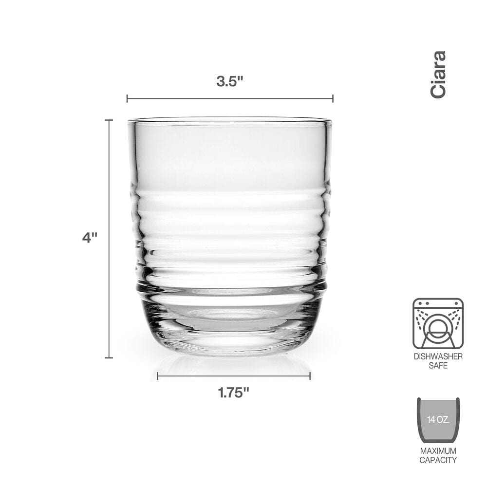 Ciara Set of 4 Double Old Fashioned Whiskey Glasses – Mikasa