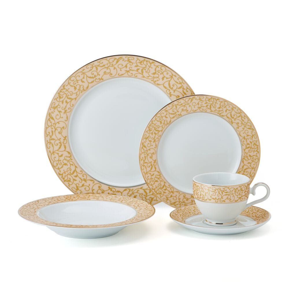 service for 8 gold dinnerware set