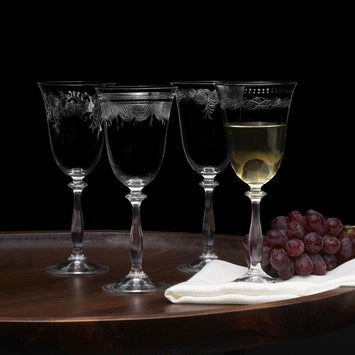Set of 12 Fish Cut Wine Glass 