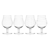 Mikasa 'Cheers' Beer Glasses/Craft Beer Glass Set with Decorative Etching, Crystal Glass, Silver Effect, 460 mL, Set of 4