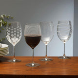 Set of 4 Mikasa CHEERS Clear Etched Glass Stemmed Champagne Flutes