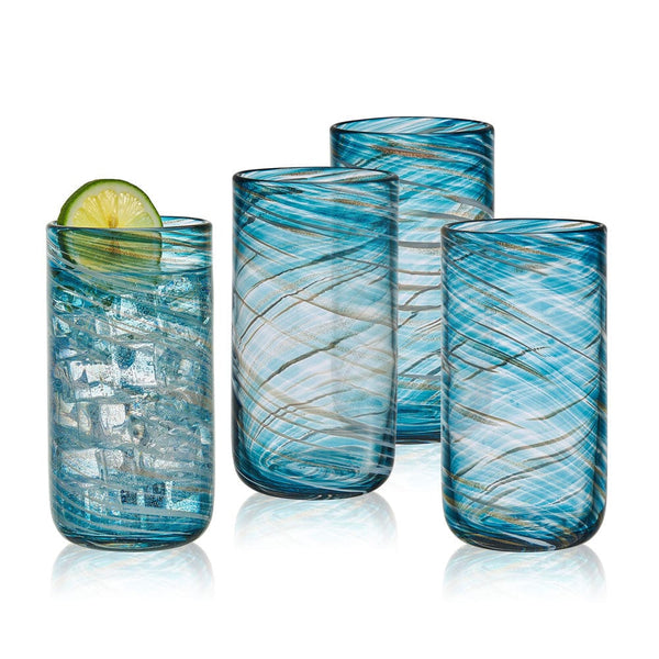 Swirl Crystal Highball Glasses Set of 6