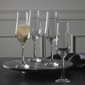 Champagne Flutes Mikasa Uptown Wedding Toasting Glasses Hand Blown  Champagne *