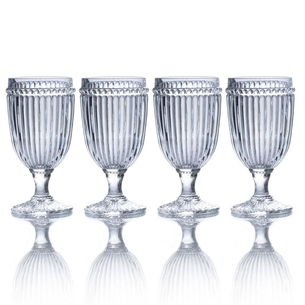 Set of 4, Etched Grapes Cluster Iced Tea Glasses, 16 Ounces