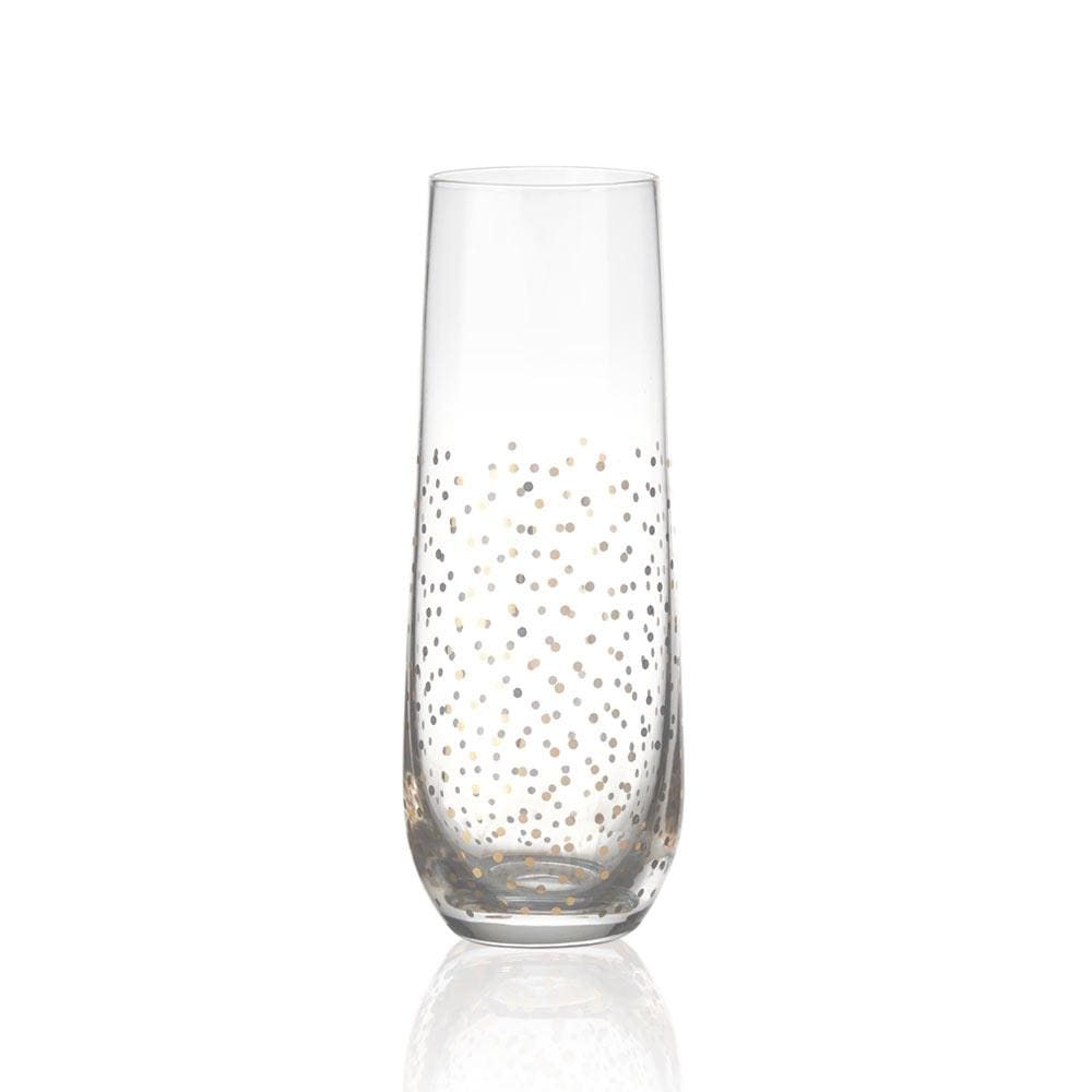 Party Set of 4 Gold Stemless Flute Glasses – Mikasa