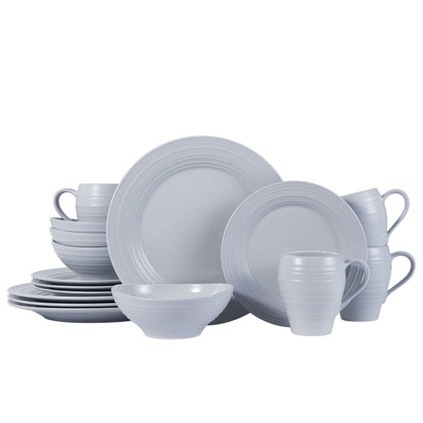 Swirl Grey 16 Piece Dinnerware Set, Service for 4